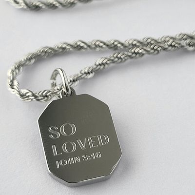 so loved necklace silver colour